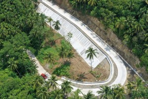 Slope protection structure ensures road safety in Leyte town