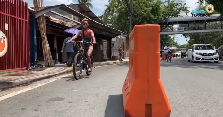 biking on the sidewalk