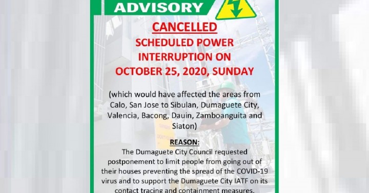 NGCP cancels NegOr brownout schedule due to Covid-19 spike | Philippine