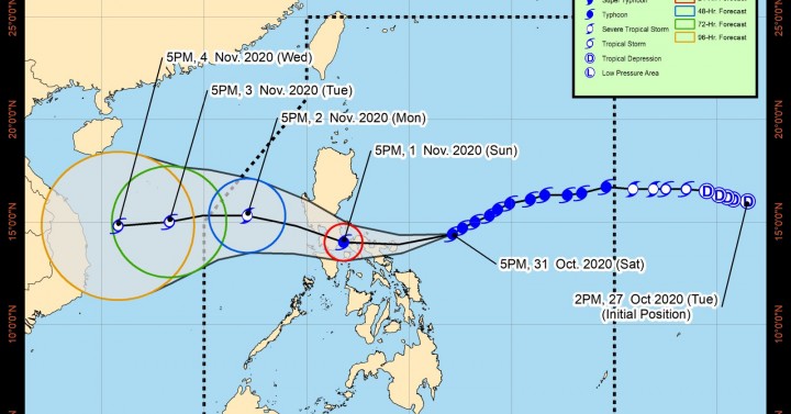 Catanduanes, eastern CamSur under Signal No. 4 as ‘Rolly’ nears ...