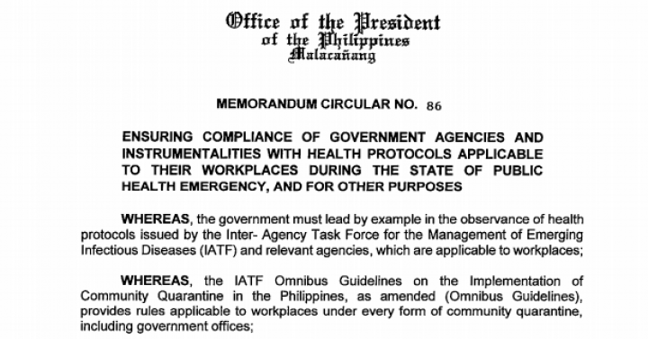 Gov T Agencies Ordered To Enforce Health Protocols In Workplaces Philippine News Agency Gov T Agencies Ordered To Enforce Health Protocols In Workplaces Philippine News Agency