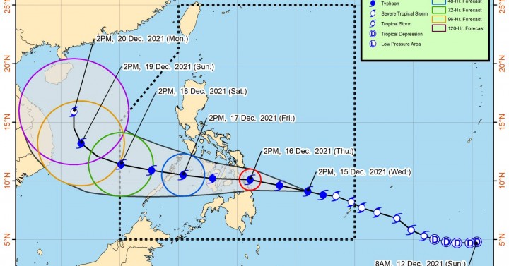 'Odette' now a typhoon; Signal No. 2 up in Surigao provinces ...