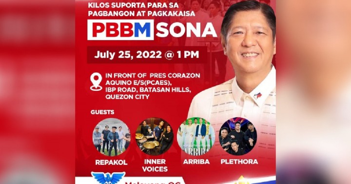 Watch party, street concert set for Marcos' 1st SONA | Philippine News ...