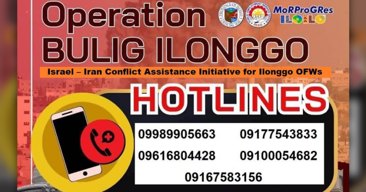 Iloilo Province Launches 24/7 Hotline for OFWs Amid Israel-Iran Conflict