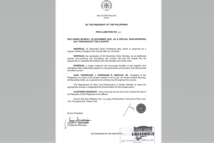 marcos-declares-dec-26-as-special-non-working-day-philippine-news-agency